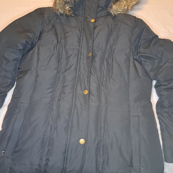 Banana Republic Hooded Long Puffer Jacket Coat Size Large - Picture 6 of 11